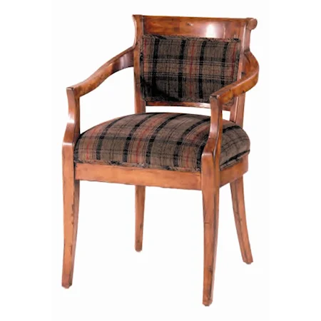 Country English Chair with Upholstered Accent on Seat Back